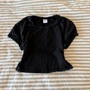 Black Cropped Tshirt Tna By 883 A